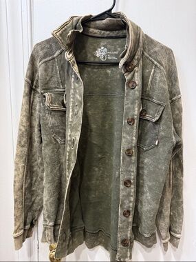 Anthropologie - Pilcro Olive Green Button-Up Jacket